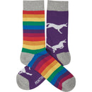 Rainbows And Unicorns Socks | Mismatched Designs | Unisex