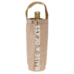 Raise a Glass Rose Gold Wine Bottle Bag | Holds Standard Wine Bottle for Gifting