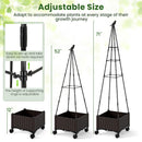 Raised Garden Bed Adjustable with Plant Box and Trellis with Lockable Wheels