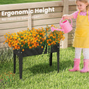 Raised Garden Bed Elevated Metal Planter Box with Legs Drainage Holes