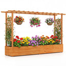 Raised Garden Bed Planter Box with Lattice Trellis Drainage Holes