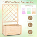 Raised Garden Bed Wooden Elevated Planter Box with Lattice Trellis-S