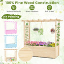 Raised Garden Bed Wooden Elevated Planter Box with Hanging Roof-L