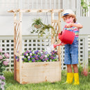 Raised Garden Bed Wooden Elevated Planter Box with Hanging Roof-S