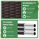 Raised Garden Bed with Lattice Trellis Drainage Self-Watering Elevated Vertical Planter Boxes-Black