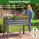 Raised Garden Bed with Legs Electro-Coating Metal Large Elevated Planter Box