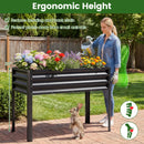 Raised Garden Bed with Legs Electro-Coating Metal Large Elevated Planter Box
