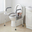 Raised Toilet Seat with Handles and Padded Arms for Seniors