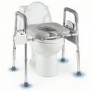 Raised Toilet Seat with Handles and Padded Arms for Seniors