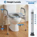 Raised Toilet Seat with Handles and Padded Arms for Seniors