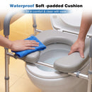 Raised Toilet Seat with Handles and Padded Arms for Seniors