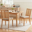 Rattan Dining Chairs Set of 2 with Curved Backrest