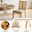 Rattan Dining Chairs Set of 2 with Curved Backrest