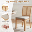 Rattan Dining Chairs Set of 2 with Curved Backrest
