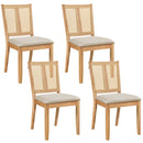 Rattan Dining Chairs Set of 4 with Padded Seats