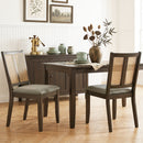 Rattan Dining Chairs Set of 2 with Curved Backrest