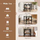 Round Rattan Side Table with Tempered Glass Top