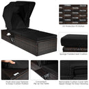 Outdoor Chaise Lounge Chair with Folding Canopy