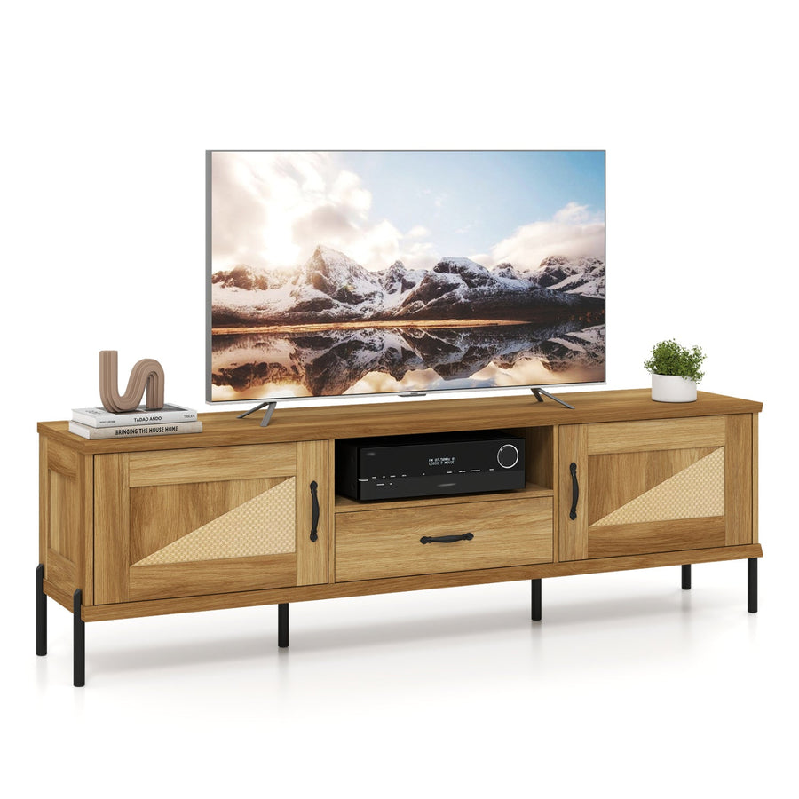 Rattan TV Stand for TVs up to 80
