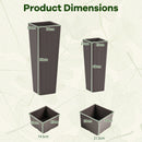 Rattan Tall Planter Set of 2 Outdoor Large Tapered Planters with Removable Inner Trays