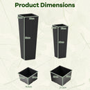 Rattan Tall Planter Set of 2 Outdoor Large Tapered Planters with Removable Inner Trays