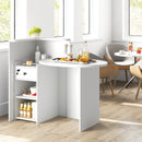Front Reception Office Desk with Open Shelf and Lockable Drawer