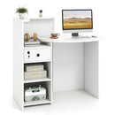 Front Reception Office Desk with Open Shelf and Lockable Drawer