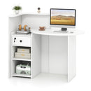 Front Reception Office Desk with Open Shelf and Lockable Drawer
