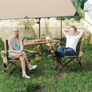 Reclining Camping Chair with Removable Footrest and Adjustable Backrest