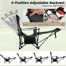 Reclining Camping Chair with Removable Footrest and Adjustable Backrest