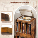 Record Player Stand Turntable Stand with Drawer and Record Holder