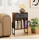 Record Player Stand with Drawer and Record Holder