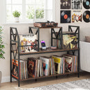 Record Player Stand with Power Outlets & Vinyl Storage