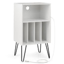 Record Player Stand with Charging Station