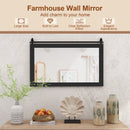 Rectangle Barn Door Style Wall Mounted Mirror with Solid Wood Frame