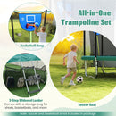 Rectangle Outdoor Trampoline 10 x 8 FT Heavy-Duty Trampoline with Basketball Hoop