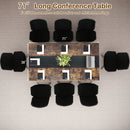 Rectangular Meeting Table with Mesh Storage Shelf and Cable Grommet-Rustic Brown