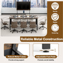 Rectangular Meeting Table with Mesh Storage Shelf and Cable Grommet-Rustic Brown
