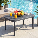 Rectangular Patio Storage Side Table with Aluminum Alloy Rods for Poolside