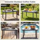 Rectangular Patio Storage Side Table with Aluminum Alloy Rods for Poolside