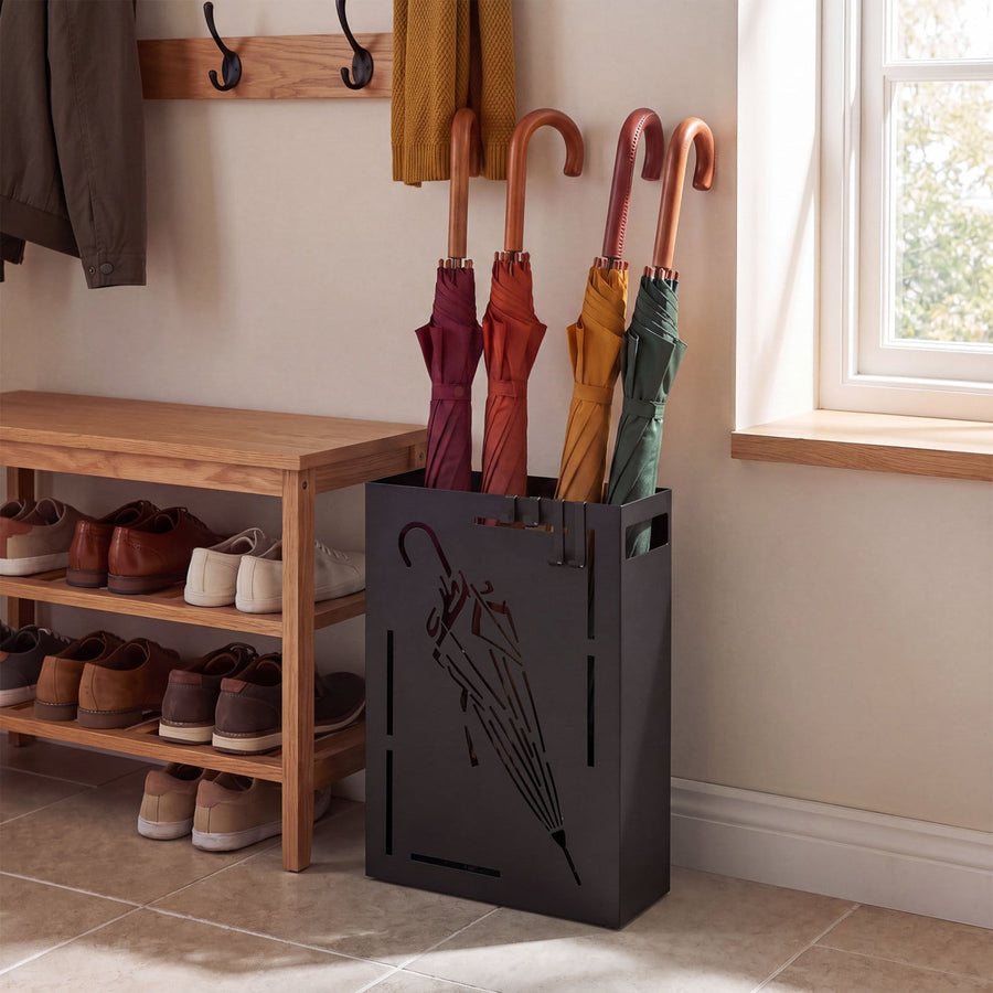 Rectangular Umbrella Stand with Removable Drip Tray