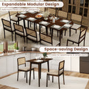 Rectangular Wooden Dining Table for 2-4 34 Inch Farmhouse Solid Wood Kitchen Table