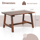 Solid Wood Patio Coffee Table with Slatted Tabletop