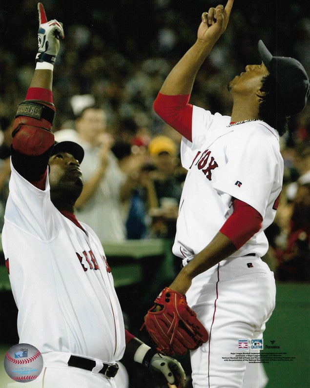 David Ortiz & Pedro Martinez Pointing Skyward Boston Red Sox 8