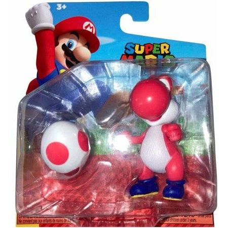 SUPER MARIO Action Figure 2.5 Inch Red Yoshi Rouge with with Egg Accessory Collectible Toy