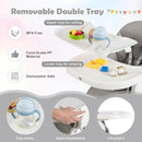 4-in-1 Foldable Baby High Chair with 7 Adjustable Heights and Free Toys Bar