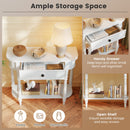 Retro Console Table 36"L Wooden 2-Tier Narrow Behind Couch Foyer Table