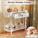 Retro Console Table 36"L Wooden 2-Tier Narrow Behind Couch Foyer Table