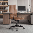 Ribbed High Back Office Chair with Adjustable Height