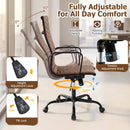 Ribbed High Back Office Chair with Adjustable Height